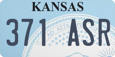 KS license plate 371ASR