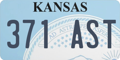 KS license plate 371AST