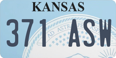 KS license plate 371ASW