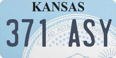 KS license plate 371ASY