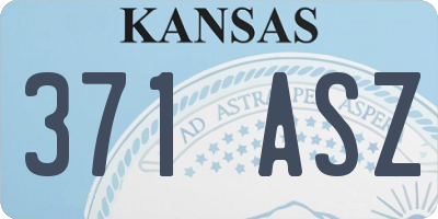 KS license plate 371ASZ