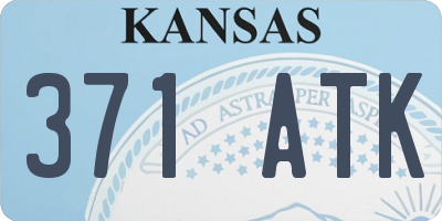 KS license plate 371ATK