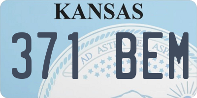 KS license plate 371BEM