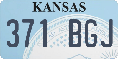 KS license plate 371BGJ