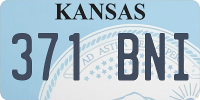 KS license plate 371BNI