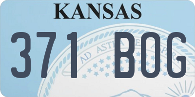 KS license plate 371BOG