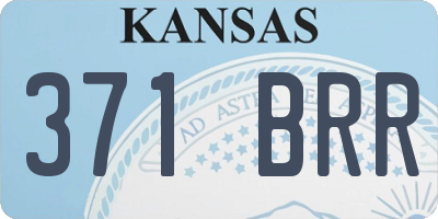 KS license plate 371BRR