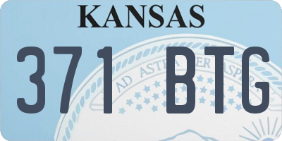 KS license plate 371BTG