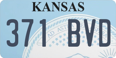 KS license plate 371BVD