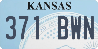 KS license plate 371BWN