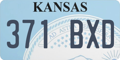KS license plate 371BXD