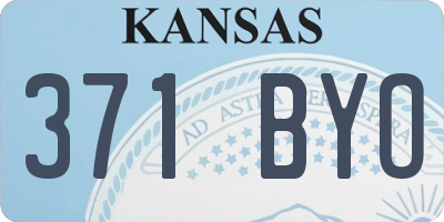 KS license plate 371BYO