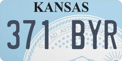 KS license plate 371BYR