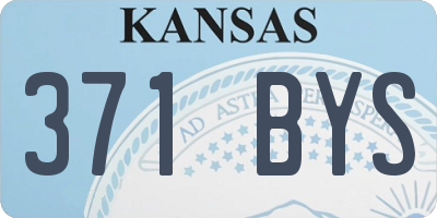 KS license plate 371BYS