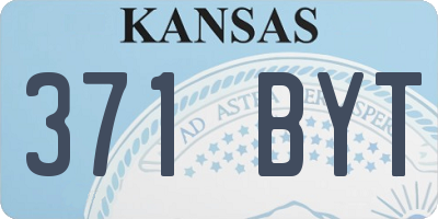 KS license plate 371BYT