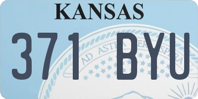 KS license plate 371BYU