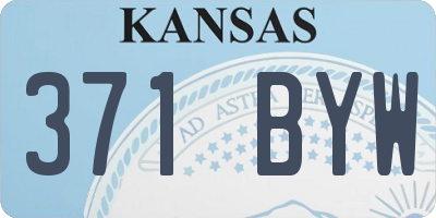 KS license plate 371BYW