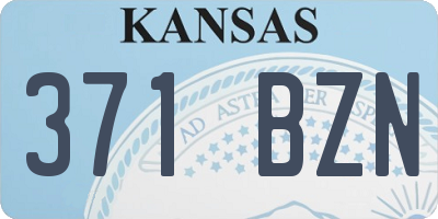 KS license plate 371BZN