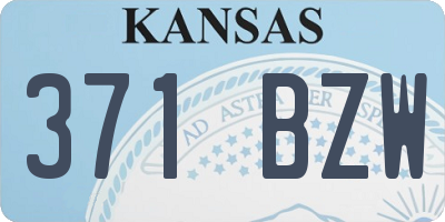 KS license plate 371BZW
