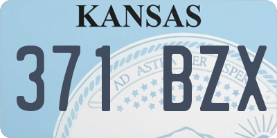 KS license plate 371BZX