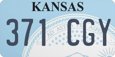 KS license plate 371CGY