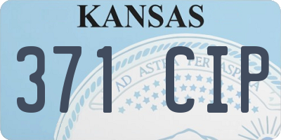 KS license plate 371CIP