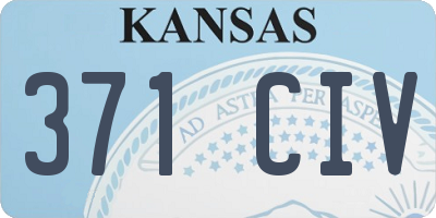 KS license plate 371CIV