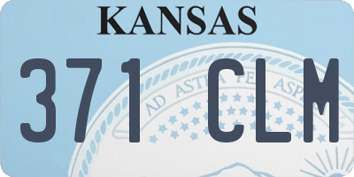 KS license plate 371CLM