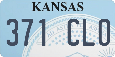 KS license plate 371CLO