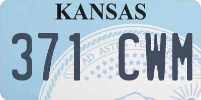 KS license plate 371CWM