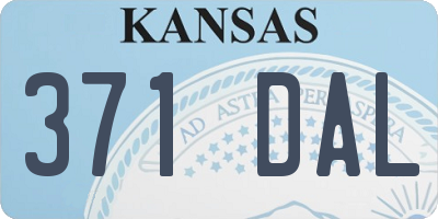KS license plate 371DAL