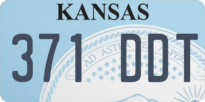 KS license plate 371DDT