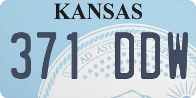 KS license plate 371DDW
