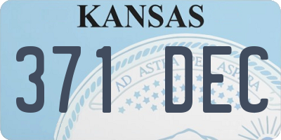 KS license plate 371DEC