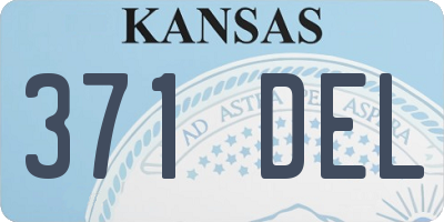 KS license plate 371DEL