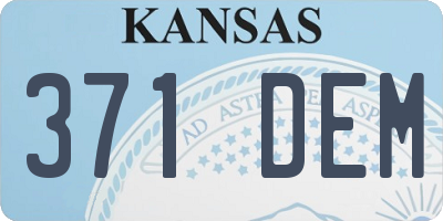 KS license plate 371DEM