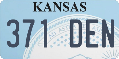 KS license plate 371DEN
