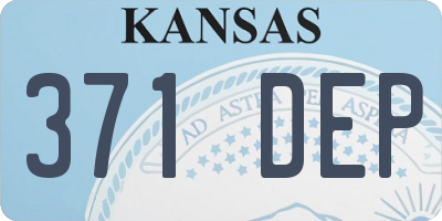 KS license plate 371DEP