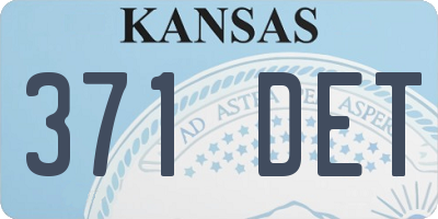 KS license plate 371DET
