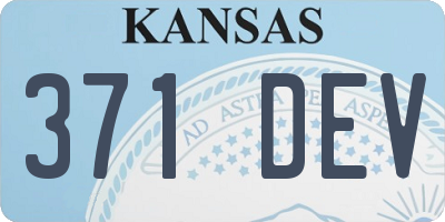KS license plate 371DEV