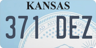 KS license plate 371DEZ