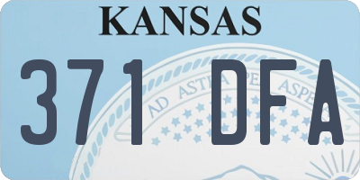 KS license plate 371DFA
