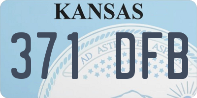 KS license plate 371DFB