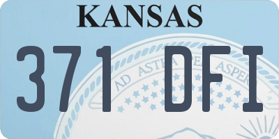 KS license plate 371DFI