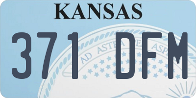 KS license plate 371DFM