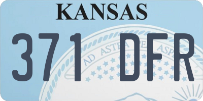 KS license plate 371DFR