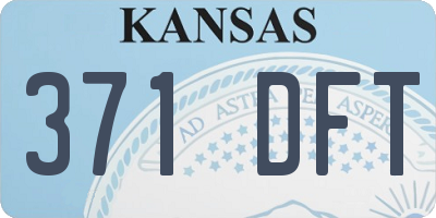 KS license plate 371DFT