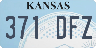 KS license plate 371DFZ