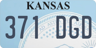 KS license plate 371DGD
