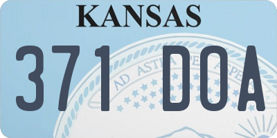 KS license plate 371DOA